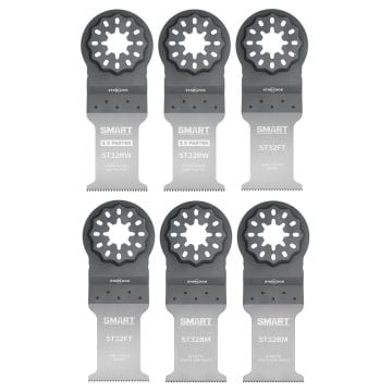 SMART ST6MAK Starlock 32mm Rapid Wood, Fine Tooth & Bi-Metal Blade Pack x6 Pcs