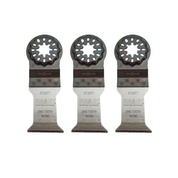SMART ST32FT3 32mm Fine Tooth Wood Cutting Multitool Blades x3 Pcs