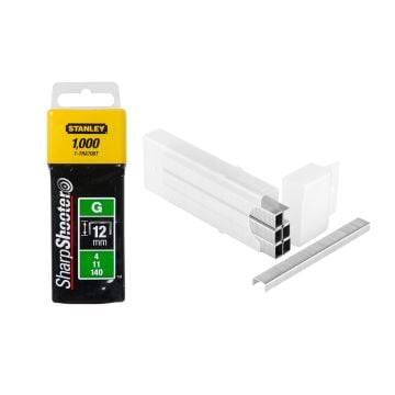 Stanley 1-TRA708T SharpShooter 12mm Heavy Duty Staples 4/11/140 Type G x1000 Pcs