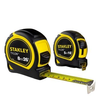 Stanley Tylon 5m/16ft & 8m/26ft Tape Measure Twin Pack