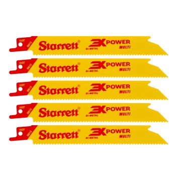 Starrett B610-5 Bi-Metal Multi-Purpose Reciprocating Saw Blade 152mm 10 TPI x5 Pcs