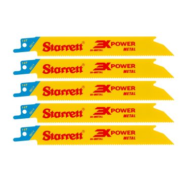 Starrett B614-5 Bi-Metal Metal Reciprocating Saw Blade 152mm 14 TPI x5 Pcs
