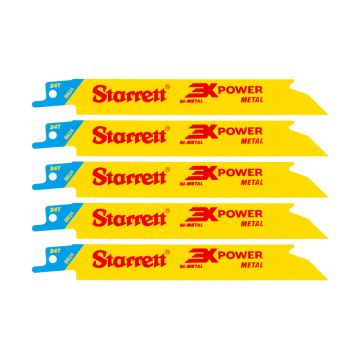 Starrett B624-5 Bi-Metal Metal Reciprocating Saw Blade 152mm 24 TPI x5 Pcs