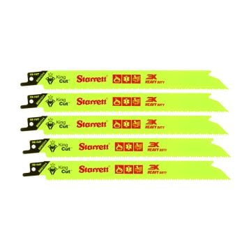 Starrett BR81014-5 Bi-Metal King Cut Reciprocating Saw Blade 203mm 10-14 TPI x5 Pcs