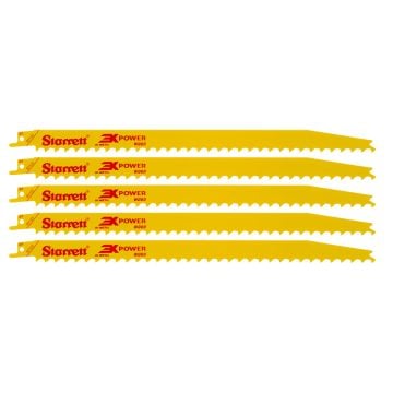 Starrett BT123-5 Bi-Metal Wood Reciprocating Saw Blade 300mm 3 TPI x5 Pcs