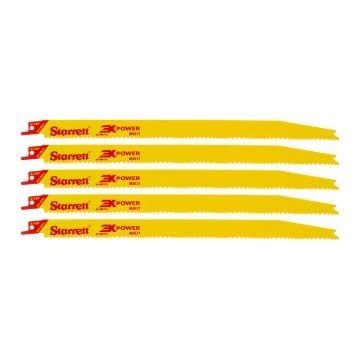 Starrett BT12610-5 Bi-Metal Multi-Purpose Reciprocating Saw Blade 300mm 6-10 TPI x5 Pcs