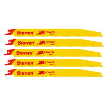 Starrett BT910-5 Bi-Metal Multi-Purpose Reciprocating Saw Blade 228mm 10 TPI x5 Pcs