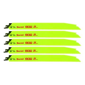 Starrett BTR121014-5 Bi-Metal King Cut Reciprocating Saw Blade 300mm 10-14 TPI x5 Pcs