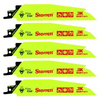 Starrett BTR61014-5 Bi-Metal King Cut Reciprocating Saw Blade 152mm 10-14 TPI x5 Pcs