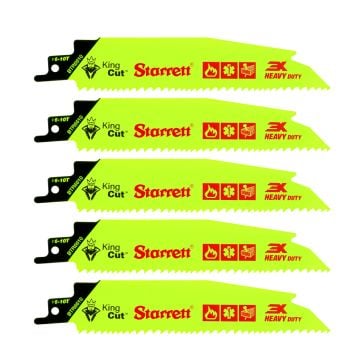 Starrett BTR6610-5 Bi-Metal King Cut Reciprocating Saw Blade 152mm 6-10 TPI x5 Pcs