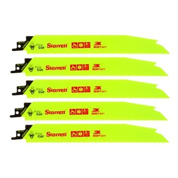 Starrett BTR91014-5 Bi-Metal King Cut Reciprocating Saw Blade 228mm 10-14 TPI x5 Pcs