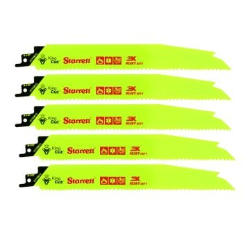 Starrett BTR9610-5 Bi-Metal King Cut Reciprocating Saw Blade 228mm 6-10 TPI x5 Pcs