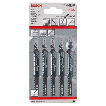 Bosch T144DP HCS Precision for Wood Jigsaw Blades x5 2608633A35