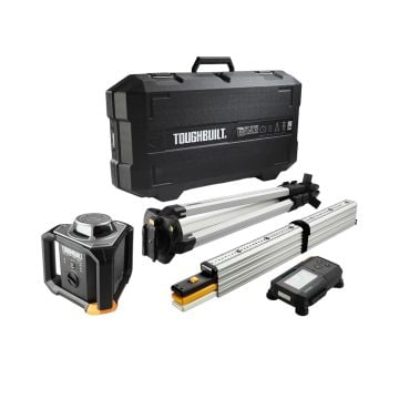 ToughBuilt TB-H2S4-LL-M150-R1 150m / 500ft 360° Rotary Laser Level Kit Inc Receiver
