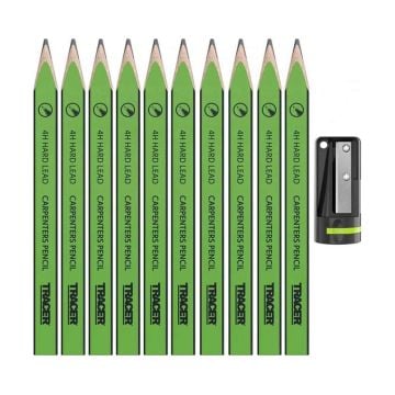 Tracer ACP1 4H Carpenters Pencils (Hard Lead) x12 Pcs + 1x Sharpener