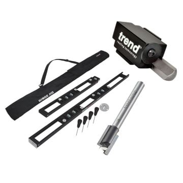 Trend H/JIG/C 2 Piece Skeleton Hinge Jig Bundle Inc 1x C/CHISEL Corner Chisel HSS & 1x TR12X1/4TC Router Cutter