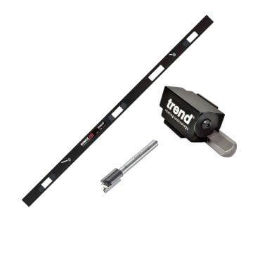 Trend HINGE/JIG Contractor Hinge Recessing Jig Bundle Inc 1x C/CHISEL Corner Chisel HSS & 1x TR12X1/4TC Router Cutter