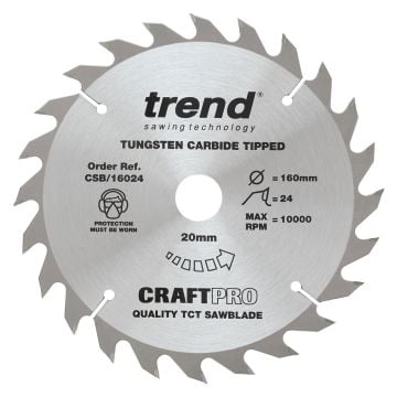 Trend CSB/16024 Wood Circular Saw Blade 160mm x 20mm x 24T