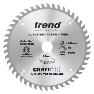 Trend CSB/16048 Wood Circular Saw Blade 160mm x 20mm x 48T