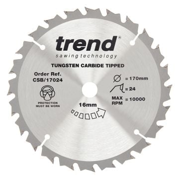 Trend CSB/17024 Wood Circular Saw Blade 170mm x 16mm x 24T
