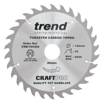 Trend CSB/18430A Wood Circular Saw Blade 184mm x 30mm x 30T