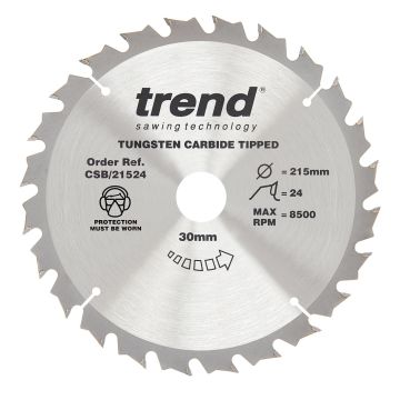 Trend CSB/21524 Wood Circular Saw Blade 215mm x 30mm x 24T