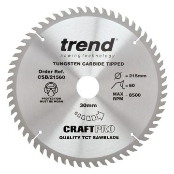 Trend CSB/21560 Wood Circular Saw Blade 215mm x 30mm x 60T