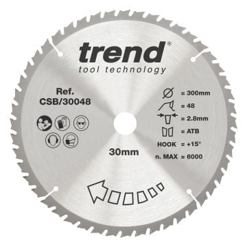 Trend CSB/30048 Wood Circular Saw Blade 300mm x 30mm x 48T