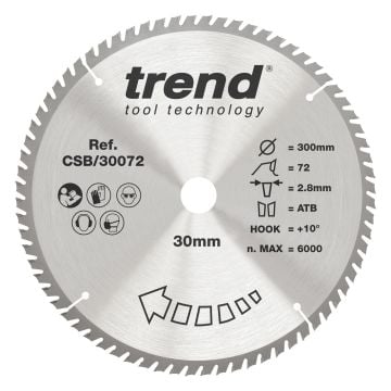 Trend CSB/30072 Wood Circular Saw Blade 300mm x 30mm x 72T