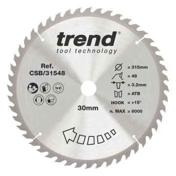 Trend CSB/31548 Wood Circular Saw Blade 315mm x 30mm x 48T