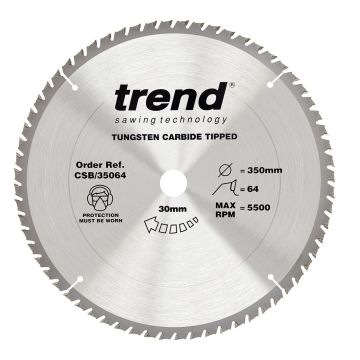 Trend CSB/35064 Wood Circular Saw Blade 350mm x 30mm x 64T