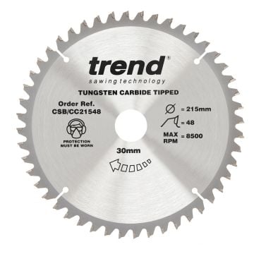 Trend CSB/CC21548 Wood Mitre Saw Blade 215mm x 30mm x 48T