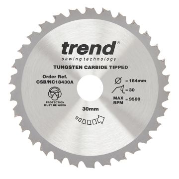 Trend CSB/NC18430A Nail Cutting Blade TC 184 x 30mm x 30T