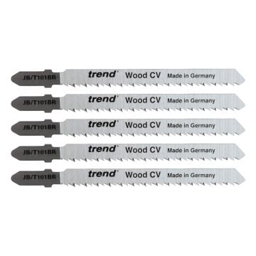 Trend JB/T101BR 75 x 2.5 x 100mm Down-Cut Jigsaw Blades Wood CV x5 Pcs