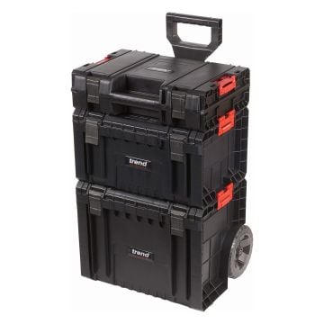 Trend MS/T/SET3/A ProTransit Modular Storage Set Cart / Box / Tool Case Inc 3x Pcs