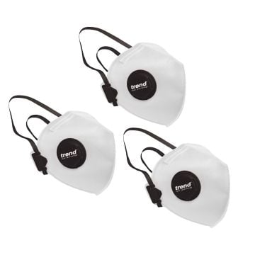 Trend RPE/FFP2V/3 FFP2 NR Valved Respirator Mask x3 Pcs