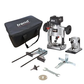 Trend T18S/R14KB 18v TXLI 1/4" Brushless Cordless Router Body Only In Carry Case