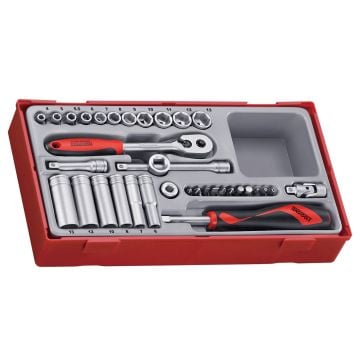 Teng Tools TT1435 1/4" Drive Socket Set 6PT TT1 x35 Pcs