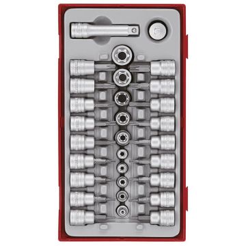 Teng Tools TTTX30 3/8" Drive Torx Bit Socket Set x30 Pcs