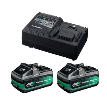 HiKOKI UC18YSL3JJZ MULTIVOLT 36v Starter Kit Inc 2x 18v 8.0Ah/36v 4.0Ah Li-Ion Batteries