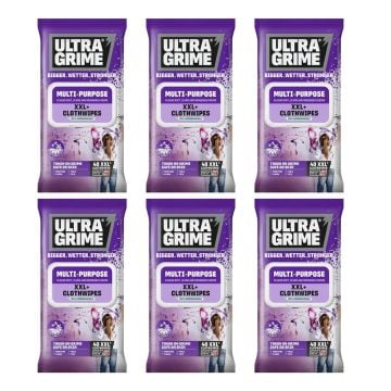 UltraGrime Life 5410 XXL+ Multi-Purpose Pomelo Cloth Wipes Pack Inc 40 Wipes x6 Pcs (240 Wipes Total)