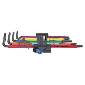 Wera 967/9 TX XL BlackLaser Multicolour 1 Long L-Key Set For TORX Screws x9 Pcs 05024480001
