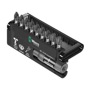 Wera Bit-Check 10 PZ Impaktor 1 Pozi Screwdriver Bit Set x10 Pcs