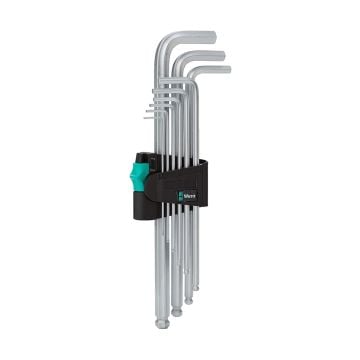 Wera 073391 950/9 Hex-Plus Chrome Plated Hex Key Set x9 Pcs