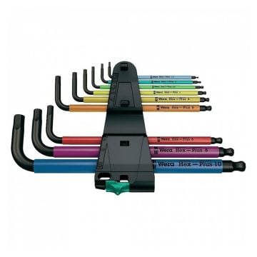 Wera 950/9 1.5-10mm Hex-Plus Multicolour L-Key x9 Pc Set