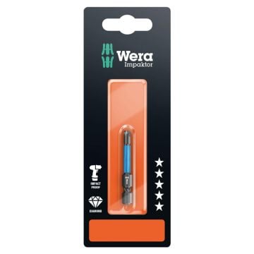 Wera 840/4 Impaktor Bit Hex-Plus 4mm x 50mm Carded 073944