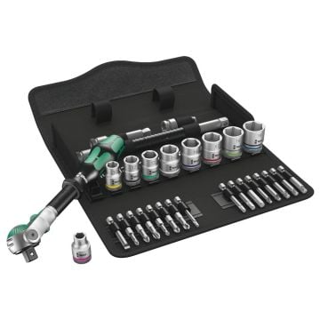 Wera 8100 SB 6 Zyklop 3/8" Speed Metric Ratchet / Socket Set x29 Pcs 05004046001