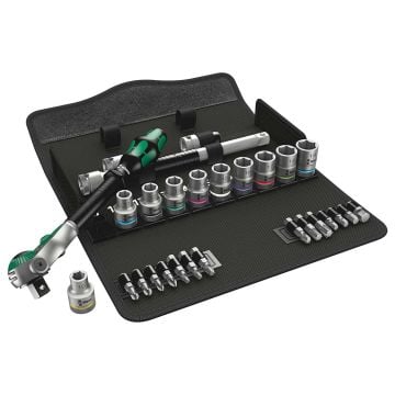 Wera 8100 SC 6 Zyklop 1/2" Speed Ratchet / Socket / Bit Set x28 Pcs 05004076001