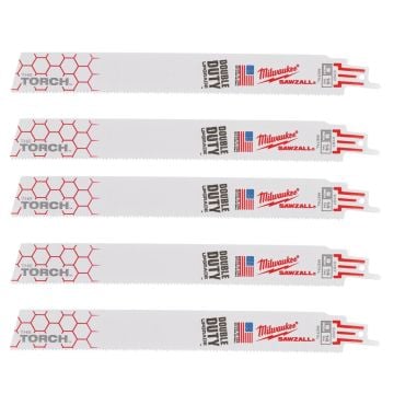 Milwaukee 48475787 230mm X 14TPI TORCH™ Heavy Duty Metal Reciprocating Blades x5 Pcs