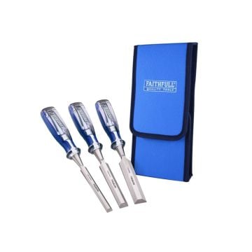 Faithfull WCSET3 Chisel Set in Wallet x3 Pcs